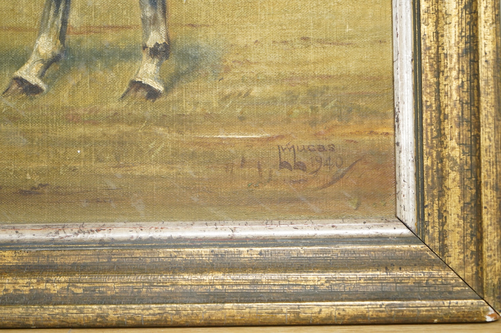 L. Lucas, Study of a dapple grey horse, ‘Mansur’, signed and dated 1940, oil on canvas, 42 x 55cm